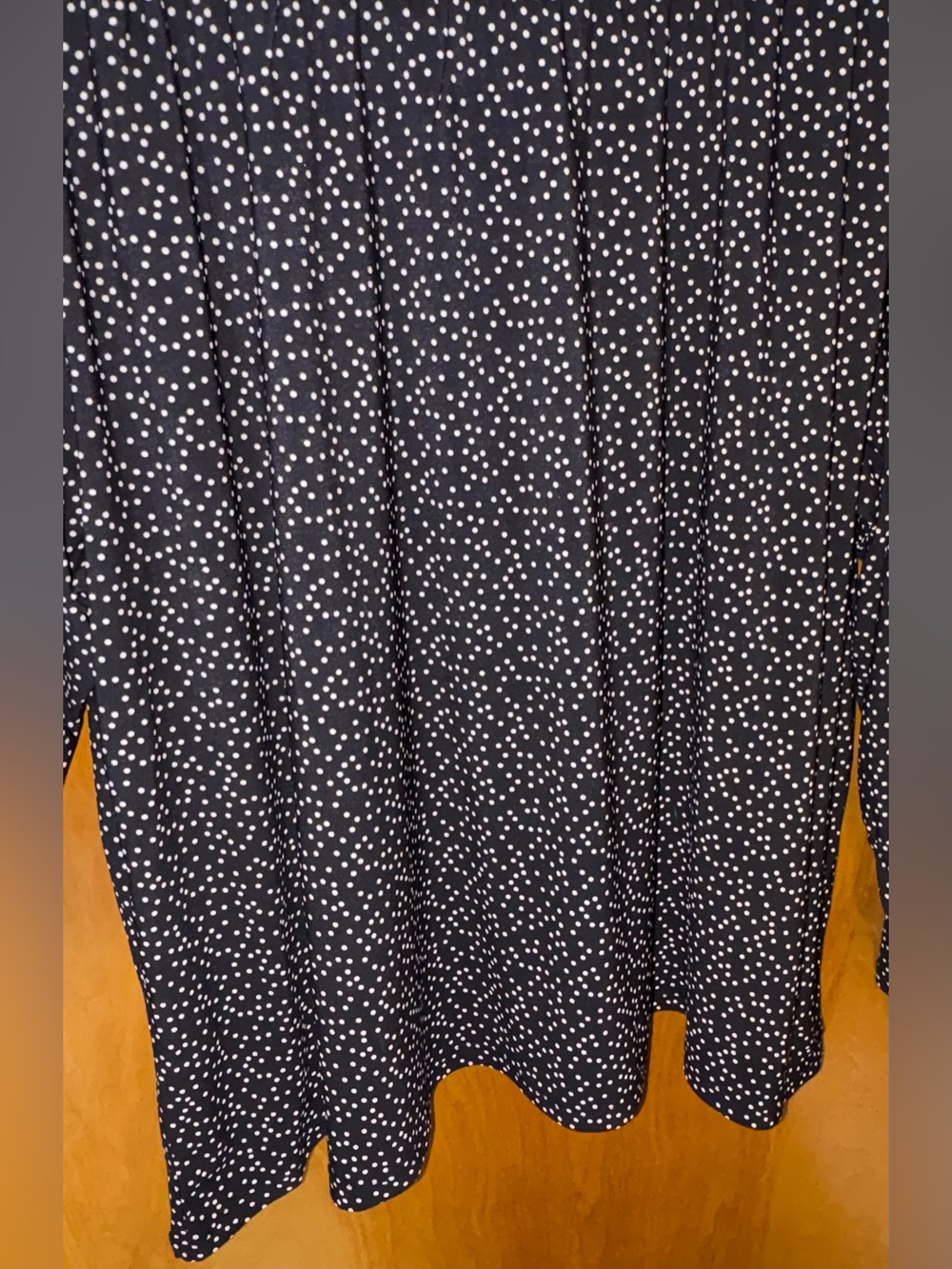 Anne Klein black/white polka dot jersey knit pleated mock neck top Size XL - Picture 3 of 8